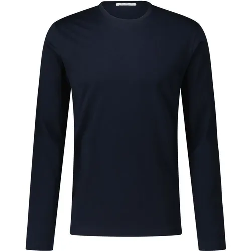 Komfort Longsleeve Basic Baumwoll Tee , Herren, Größe: S - Stefan Brandt - Modalova