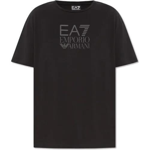 T-shirt with logo , female, Sizes: XS - Emporio Armani EA7 - Modalova