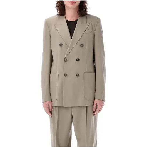 Mens Clothing Jackets Coats Light Taupe Ss24 , male, Sizes: L - Ami Paris - Modalova