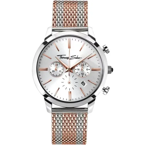 Rebel Spirit Chrono Watch Onyx Rosegold , male, Sizes: ONE SIZE - Thomas Sabo - Modalova