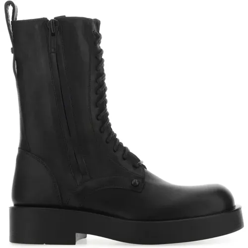 Schwarze Ledermaximal -Knöchelstiefel , Damen, Größe: 35 EU - Ann Demeulemeester - Modalova