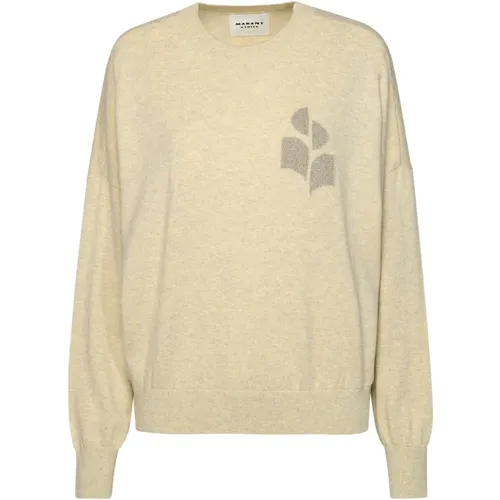 Grauer Wollmischpullover mit Metallic-Logo , Damen, Größe: XS - Isabel Marant Étoile - Modalova