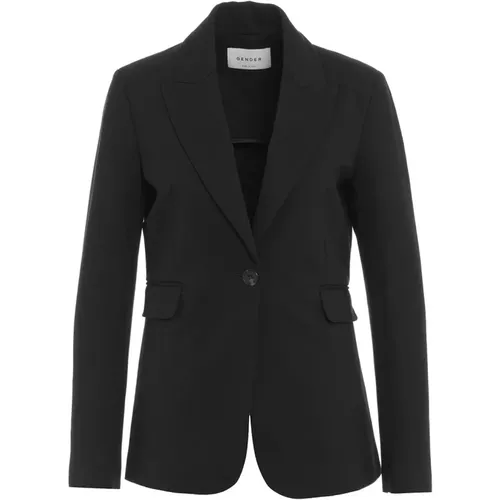 Italienischer Blazer mit peaked lapels , Damen, Größe: S - Gender - Modalova