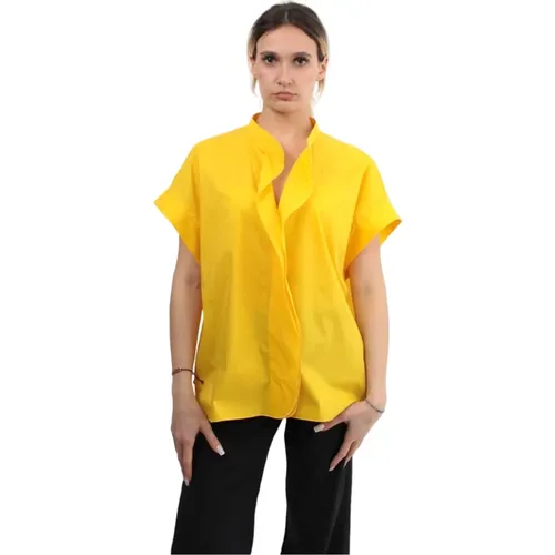 Gelbes ärmelloses Hemd Coreana Stil , Damen, Größe: S - Liviana Conti - Modalova
