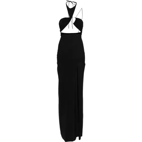 Asymmetrical Halterneck Maxi Dress with Cutout Details , female, Sizes: ONE SIZE - Amazuin - Modalova