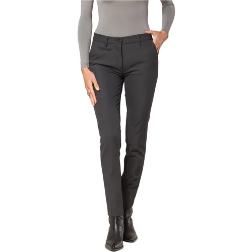 Slim Fit Chino Hose Dunkelgrau , Damen, Größe: XS - Mason's - Modalova