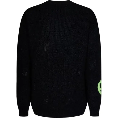 Alpaca Knit Sweater with Jacquard Logo , male, Sizes: S, M, XL - Barrow - Modalova
