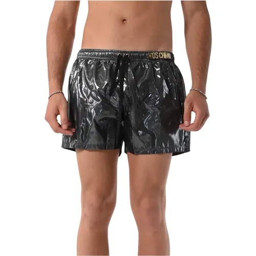 Badehose mit Logo-Plakette , Herren, Größe: S - Moschino - Modalova