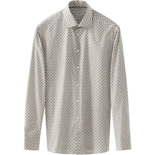 Geometrische Signatur Twill Hemd Print , Herren, Größe: 3XL - Eton - Modalova