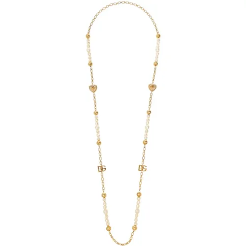 Necklace with gl pearls , female, Sizes: ONE SIZE - Dolce & Gabbana - Modalova
