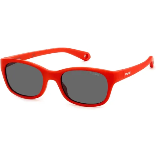 Rot/Graue Sonnenbrille , unisex, Größe: 44 MM - Polaroid - Modalova