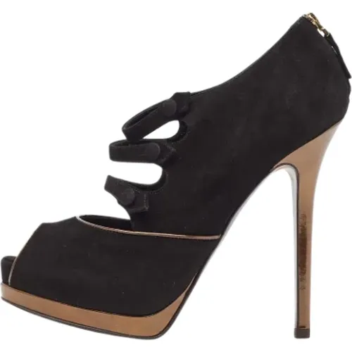 Pre-owned Suede heels , female, Sizes: 5 1/2 UK - Fendi Vintage - Modalova