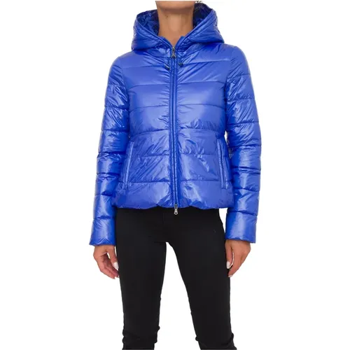 Blaue Piumino/Jacke , Damen, Größe: L - PATRIZIA PEPE - Modalova