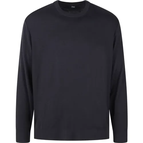 Wool Crew-Neck Sweater Fw24 , male, Sizes: XL, S - Herno - Modalova