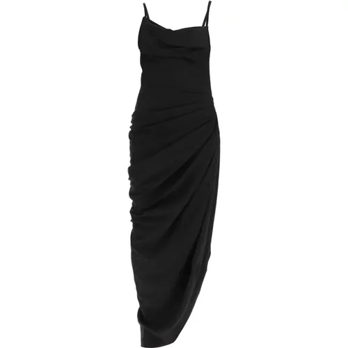 Langes Drapiertes Kleid mit Asymmetrischem Design , Damen, Größe: S - Jacquemus - Modalova