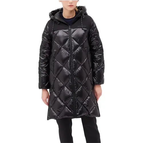 Diamond Quilted Long Down Jacket , female, Sizes: XS, L, 2XS, S - duvetica - Modalova