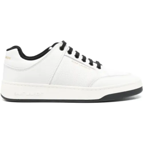 Schwarze & Weiße Ledersneakers - Saint Laurent - Modalova