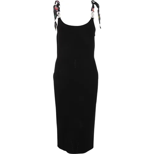 Knit Dress Polka Dots Silk Twill Inserts Serie , female, Sizes: XS - Versace - Modalova