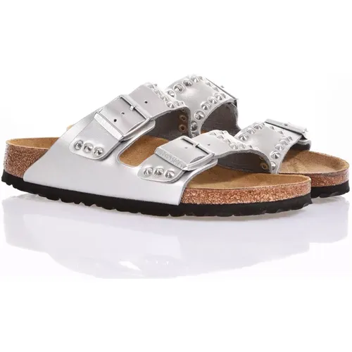 Silberne Sandalen für Frauen , Damen, Größe: 37 EU - Birkenstock - Modalova