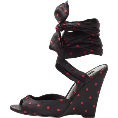 Pre-owned Satin sandals , female, Sizes: 5 1/2 UK - Dolce & Gabbana Pre-owned - Modalova