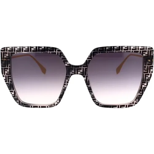 Glamorous Oversized Geometric Sunglasses , female, Sizes: 55 MM - Fendi - Modalova