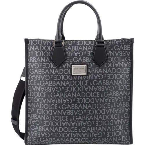 Logo Coated Canvas Handbag , male, Sizes: ONE SIZE - Dolce & Gabbana - Modalova