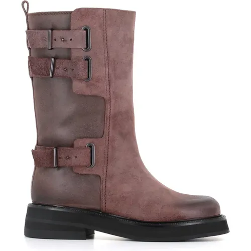 Dark Biker Boots , female, Sizes: 4 1/2 UK, 5 1/2 UK, 3 UK, 7 UK, 6 UK, 4 UK - Sartore - Modalova