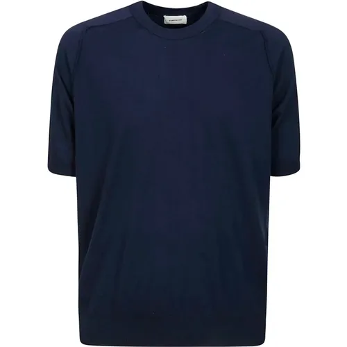 Blau Baumwolle Crepe T-Shirt , Herren, Größe: XL - Atomofactory - Modalova