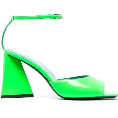 Grüne Lackleder Sandalen , Damen, Größe: 37 1/2 EU - The Attico - Modalova
