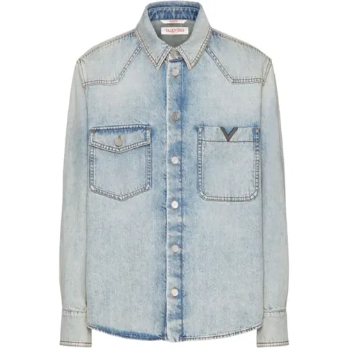 Denim Overshirt , male, Sizes: L, M - Valentino - Modalova