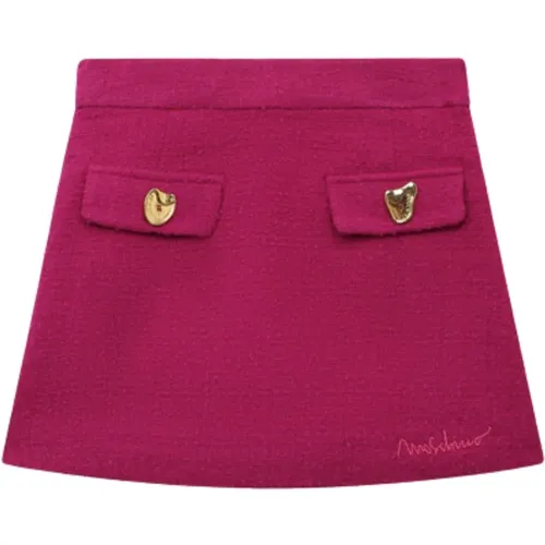 Fuchsia Wolltrapezrock Moschino - Moschino - Modalova