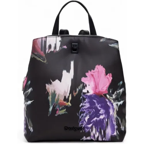 Printed Handbag/Rucksack with Zip Pockets , female, Sizes: ONE SIZE - Desigual - Modalova