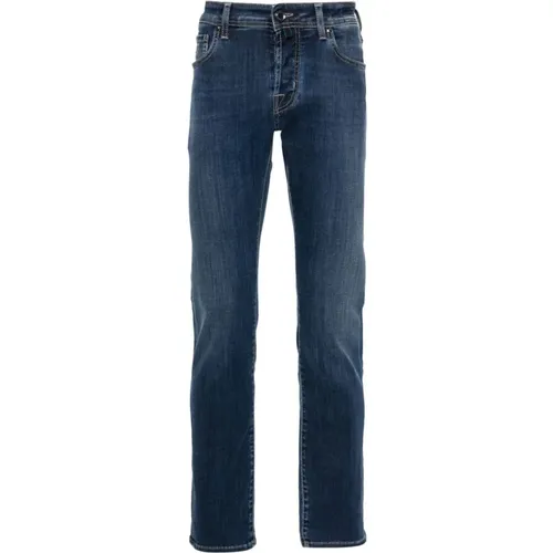 Logo Patch Slim Fit Jeans , Herren, Größe: W36 - Jacob Cohën - Modalova