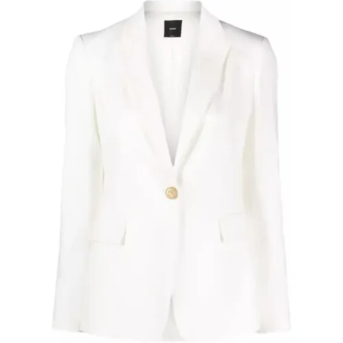 Weiße Blazerjacke mit Ein-Knopf-Verschluss , Damen, Größe: XS - pinko - Modalova