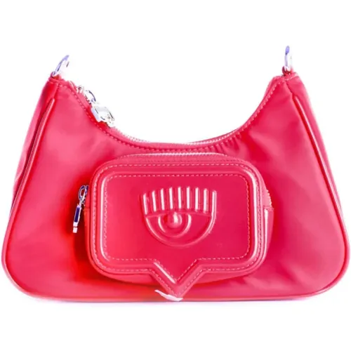 Fuchsia Bag with Logo Front Zipper , female, Sizes: ONE SIZE - Chiara Ferragni Collection - Modalova