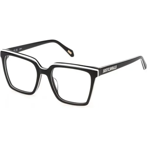 Stilvolle Schwarze und Weiße Brille , unisex, Größe: 52 MM - Just Cavalli - Modalova