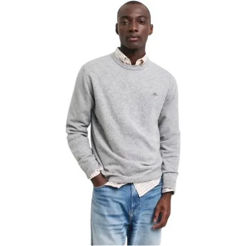 Ultra-Fine Wool Round Neck Sweater , male, Sizes: M, XL, 2XL, L, S - Gant - Modalova