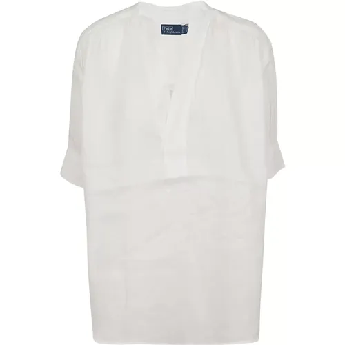 SS Rayan St-Mid Sleeve-Button Front Shirt , female, Sizes: S - Polo Ralph Lauren - Modalova