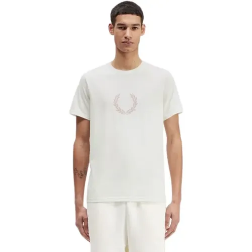 Weißes Laurel Wreath Grafik T-Shirt - Fred Perry - Modalova