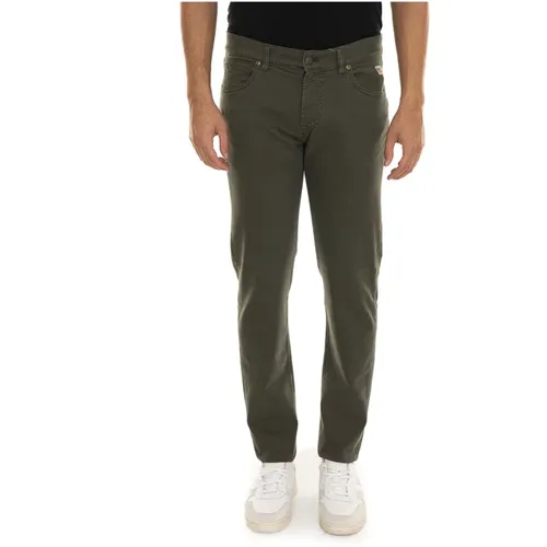 Schmale 5-Pocket-Hose mit Logodetail , Herren, Größe: W33 - Roy Roger's - Modalova