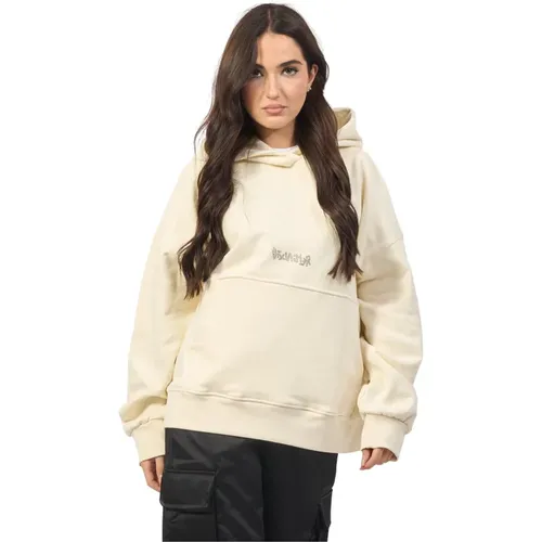 Weiße Kapuzenpullover mit Front- und Rückendruck , Damen, Größe: XS - Disclaimer - Modalova