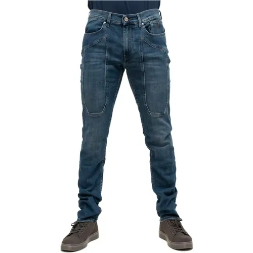 Slim Fit Jeans with Iconic Patches , male, Sizes: W35, W36 - Jeckerson - Modalova