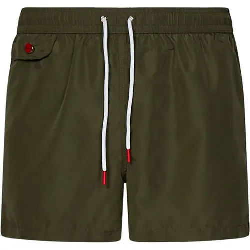 Military Swim Shorts with Logo Embroidery , male, Sizes: XL - Kiton - Modalova