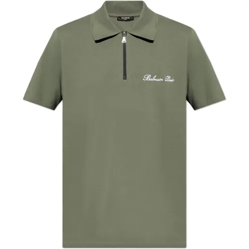 Polo with logo , male, Sizes: L, XL, M - Balmain - Modalova