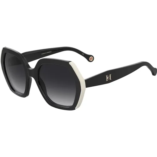 Schwarze Weiße/Graue Sonnenbrille - Carolina Herrera - Modalova