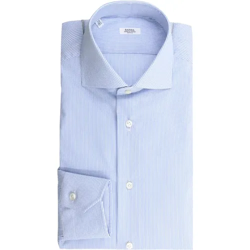 Light Blue Slim Fit Shirt , male, Sizes: XL, 3XL, 2XL, S - Barba - Modalova