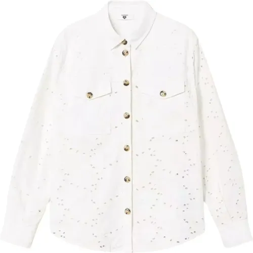 Embroidered Twill Shirt with Collar and Pockets , female, Sizes: S - Twinset - Modalova
