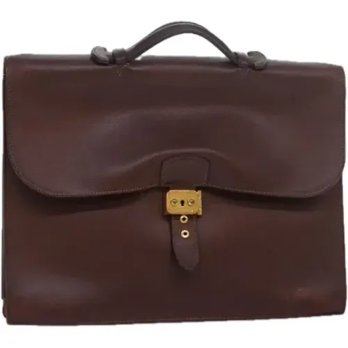 Pre-owned Leather briefcases , female, Sizes: ONE SIZE - Hermès Vintage - Modalova