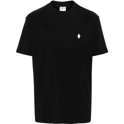 Schwarz Weiß Cross Basic T-Shirt , Herren, Größe: M - Marcelo Burlon - Modalova