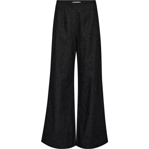 Pinstripe Weite Jeans , Damen, Größe: S - Co'Couture - Modalova